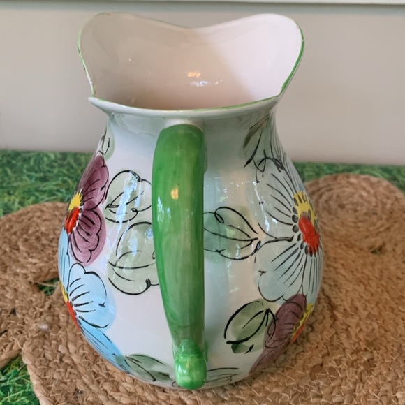 Vintage Floral painted pitcher and basin set, made in Japan - Picture 8 of 16